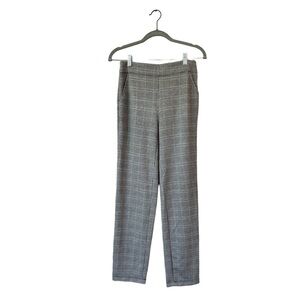 NEW Max Studio Slim Trouser Knit Fabric Ankle Slim Leg Black/Tan Women's Size S